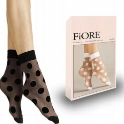 2 Pack Fiore Dunne Pantysokken Met Stippen Virginia 20DEN Zwart Met Patroon -Beenmode Verkoop 550x535