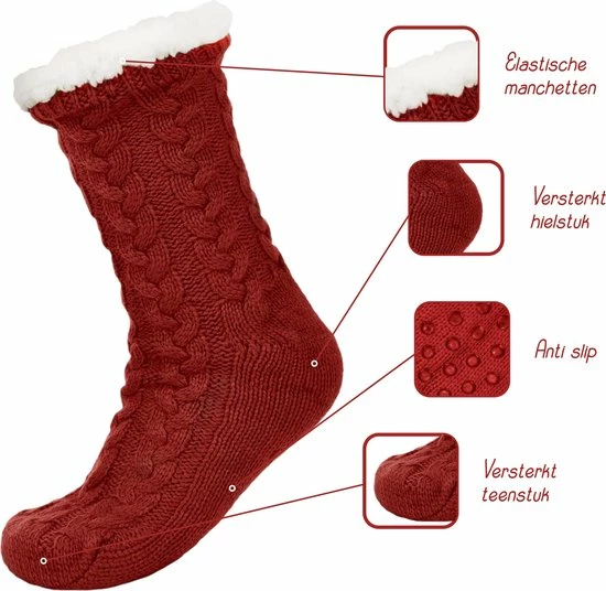 JAXY Huissokken - Huissokken Dames En Heren - Verwarmde Sokken - Anti Slip Sokken - Fleece Sokken - Dikke Sokken - Fluffy Sokken - Slofsokken - Warme Sokken - Bedsokken - Gevoerde Sokken - Winter Sokken - 2 Paar - Roze En Rood 5 JAXY Huissokken - Huissokken Dames En Heren - Verwarmde Sokken - Anti Slip Sokken - Fleece Sokken - Dikke Sokken - Fluffy Sokken - Slofsokken - Warme Sokken - Bedsokken - Gevoerde Sokken - Winter Sokken - 2 Paar - Roze En Rood - Afbeelding 3