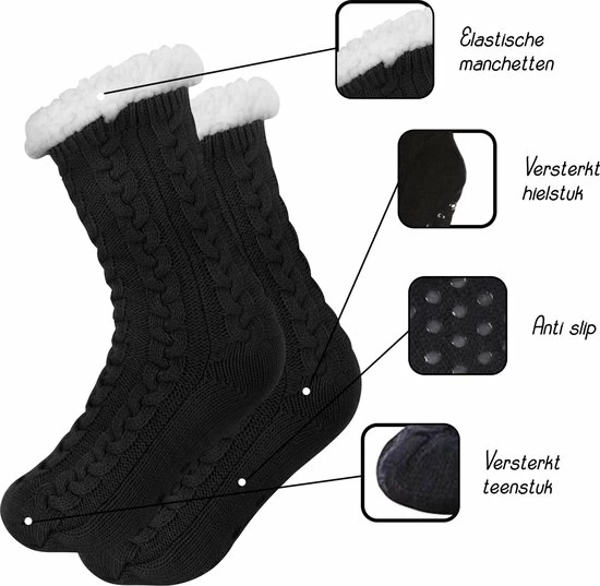 JAXY Huissokken - Huissokken Dames En Heren - Verwarmde Sokken - Anti Slip Sokken - Fleece Sokken - Dikke Sokken - Fluffy Sokken - Slofsokken - Warme Sokken - Bedsokken - Gevoerde Sokken - Winter Sokken - 2 Paar - Zwart En Rood 5 JAXY Huissokken - Huissokken Dames En Heren - Verwarmde Sokken - Anti Slip Sokken - Fleece Sokken - Dikke Sokken - Fluffy Sokken - Slofsokken - Warme Sokken - Bedsokken - Gevoerde Sokken - Winter Sokken - 2 Paar - Zwart En Rood - Afbeelding 3