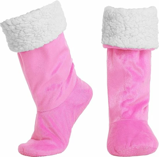 JAXY Huissokken - Verwarmde Sokken - Sloffen - Anti Slip Sokken - Warme Sokken - Fleece Sokken - Dikke Sokken - Fluffy Sokken - Pantoffels - Slof Sokken - Maat M/L - Hot Pink 3 JAXY Huissokken - Verwarmde Sokken - Sloffen - Anti Slip Sokken - Warme Sokken - Fleece Sokken - Dikke Sokken - Fluffy Sokken - Pantoffels - Slof Sokken - Maat M/L - Hot Pink