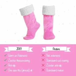 JAXY Huissokken - Verwarmde Sokken - Sloffen - Anti Slip Sokken - Warme Sokken - Fleece Sokken - Dikke Sokken - Fluffy Sokken - Pantoffels - Slof Sokken - Maat M/L - Hot Pink 15 JAXY Huissokken - Verwarmde Sokken - Sloffen - Anti Slip Sokken - Warme Sokken - Fleece Sokken - Dikke Sokken - Fluffy Sokken - Pantoffels - Slof Sokken - Maat M/L - Hot Pink -Beenmode Verkoop 550x545 8