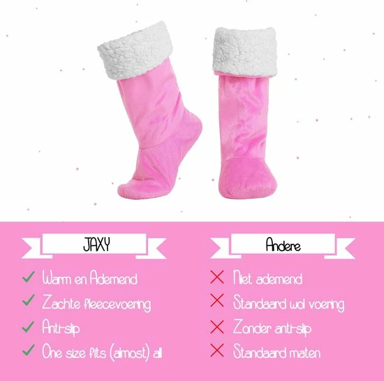 JAXY Huissokken - Verwarmde Sokken - Sloffen - Anti Slip Sokken - Warme Sokken - Fleece Sokken - Dikke Sokken - Fluffy Sokken - Pantoffels - Slof Sokken - Maat M/L - Hot Pink 9 JAXY Huissokken - Verwarmde Sokken - Sloffen - Anti Slip Sokken - Warme Sokken - Fleece Sokken - Dikke Sokken - Fluffy Sokken - Pantoffels - Slof Sokken - Maat M/L - Hot Pink - Afbeelding 7