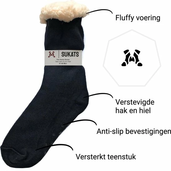 Sukats® Huissokken - Homesocks - 6 Paar - Maat 36-41 - Mix B - Anti-Slip - Fluffy - Dames Huissokken 5 Sukats® Huissokken - Homesocks - 6 Paar - Maat 36-41 - Mix B - Anti-Slip - Fluffy - Dames Huissokken - Afbeelding 3