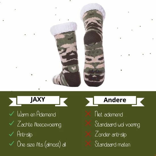 JAXY - Huissokken Dames - Verwarmde Sokken - Anti Slip Sokken - Huissokken - Bedsokken - Warme Sokken - Kerstcadeau Voor Vrouwen - Thermosokken - Dikke Sokken - Fluffy Sokken - Kerstsokken Dames En Heren - Camouflage Groen 8 JAXY - Huissokken Dames - Verwarmde Sokken - Anti Slip Sokken - Huissokken - Bedsokken - Warme Sokken - Kerstcadeau Voor Vrouwen - Thermosokken - Dikke Sokken - Fluffy Sokken - Kerstsokken Dames En Heren - Camouflage Groen - Afbeelding 6