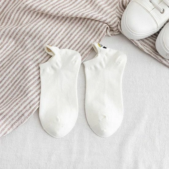 Smiling Socks® Dames Sokken - Leuke Sokken - 10 Paar Witte Sokken - Vrouw/Man - Maat 35-43 - Huissokken - Katoen - Cadeau Voor Haar 7 Smiling Socks® Dames Sokken - Leuke Sokken - 10 Paar Witte Sokken - Vrouw/Man - Maat 35-43 - Huissokken - Katoen - Cadeau Voor Haar - Afbeelding 5