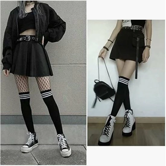 Merkloos Overknee Kousen - Elastische Lange Sokken - 6 Paar 5 Merkloos Overknee Kousen - Elastische Lange Sokken - 6 Paar - Afbeelding 3