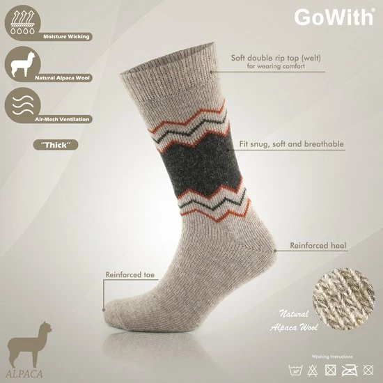 GoWith-wollen Sokken-alpaca Sokken-huissokken-2 Paar-warme Sokken-wintersokken-thermosokken-huissokken-grijs-antraciet-maat 43-46 8 GoWith-wollen Sokken-alpaca Sokken-huissokken-2 Paar-warme Sokken-wintersokken-thermosokken-huissokken-grijs-antraciet-maat 43-46 - Afbeelding 6