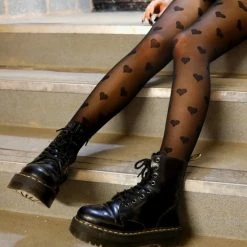 Pretty Polly - Tulle Heart - Zwarte - Panty - One Size -