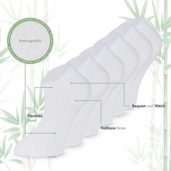 Merkloos Bamboe Sokken, Sneaker Sokken, Dames En Heren, Kort, Antibacterieel, 6 Paar, 39-42, Wit 3 Merkloos Bamboe Sokken, Sneaker Sokken, Dames En Heren, Kort, Antibacterieel, 6 Paar, 39-42, Wit