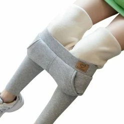 Merkloos Fleece Legging - Winter Legging - Thermo Legging - Legging Met Zakken - Thermo Kleding Dames - Thermo Legging Dames - Warme Legging - Gevoerde Legging - Dames Winter - Legging & Shapewear Dames | Licht Grijs | Maat M -Beenmode Verkoop 550x550 5