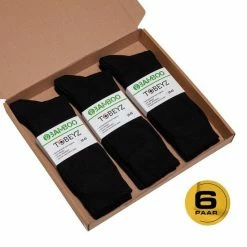 Merkloos Duurzaam Bamboe Sokken - Naadloos - Maat 43-46 - Bamboe 80% - 6 Paar - Zwart - Unisex -Beenmode Verkoop 550x550 51