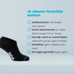 7 Paar Shoefresh Bamboe Sneakersokken Dames / Footies - Maat 39-42 - Zwart- Naadloze Sokken -Beenmode Verkoop 550x550 53