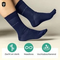 SQQUADD Bamboo Wear SQQUADD® Bamboe Sokken Dames En Heren - Unisex 10-pack - Maat 35-38 - Naadloos En Duurzaam - Tegen Zweetvoeten - Bamboo - Zwart/Blauw -Beenmode Verkoop 550x550 67