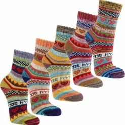 SOCKS4FUN Dames Sokken "Hygge"- Scandinavisch Kleurrijk Design- Dikke, Verwarmende Kwaliteit- Maat 31/34 - 3 Paar