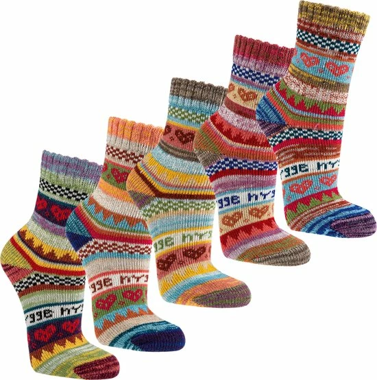 SOCKS4FUN Dames Sokken "Hygge"- Scandinavisch Kleurrijk Design- Dikke, Verwarmende Kwaliteit- Maat 31/34 - 3 Paar 3 SOCKS4FUN Dames Sokken "Hygge"- Scandinavisch Kleurrijk Design- Dikke, Verwarmende Kwaliteit- Maat 31/34 - 3 Paar