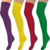SQOTTON 4 Paar Overknee Kousen Paars-Geel-Rood-Groen -Beenmode Verkoop 550x568 4