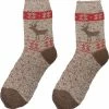 Merkloos Damessokken Alpaka Wol - Rendier Bruin - Ecologisch - Maat 39-42 - Wintersokken