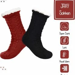 JAXY Huissokken - Huissokken Dames En Heren - Verwarmde Sokken - Anti Slip Sokken - Fleece Sokken - Dikke Sokken - Fluffy Sokken - Slofsokken - Warme Sokken - Bedsokken - Gevoerde Sokken - Winter Sokken - 2 Paar - Zwart En Rood 17 JAXY Huissokken - Huissokken Dames En Heren - Verwarmde Sokken - Anti Slip Sokken - Fleece Sokken - Dikke Sokken - Fluffy Sokken - Slofsokken - Warme Sokken - Bedsokken - Gevoerde Sokken - Winter Sokken - 2 Paar - Zwart En Rood -Beenmode Verkoop 550x569 2