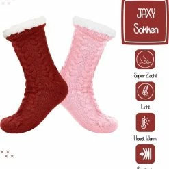 JAXY Huissokken - Huissokken Dames En Heren - Verwarmde Sokken - Anti Slip Sokken - Fleece Sokken - Dikke Sokken - Fluffy Sokken - Slofsokken - Warme Sokken - Bedsokken - Gevoerde Sokken - Winter Sokken - 2 Paar - Roze En Rood 17 JAXY Huissokken - Huissokken Dames En Heren - Verwarmde Sokken - Anti Slip Sokken - Fleece Sokken - Dikke Sokken - Fluffy Sokken - Slofsokken - Warme Sokken - Bedsokken - Gevoerde Sokken - Winter Sokken - 2 Paar - Roze En Rood -Beenmode Verkoop 550x569