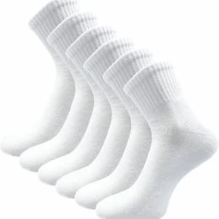 6 Paar Badstof Quarter Sneakersokken - SQOTTON - Wit - Maat 39-42