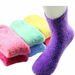 GrandSock Fluffy Sokken Dames 3 Paar - Huissokken - Warme Winter Sokken - Bedsokken - Dikke Enkelsokken - Mix / Surprise / Random - Paars / Wit / Grijs / Groen - 36-40