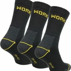 Boru Bamboo Boru Werksokken - Maat 39/42 - Zwart/Geel