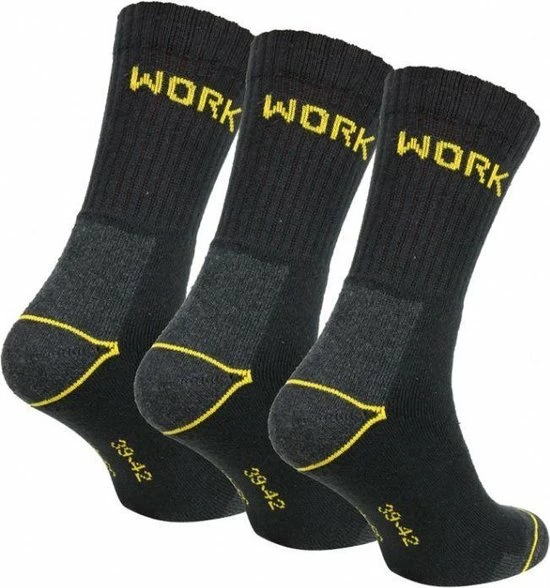 Boru Bamboo Boru Werksokken - Maat 39/42 - Zwart/Geel 3 Boru Bamboo Boru Werksokken - Maat 39/42 - Zwart/Geel