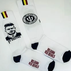 Merkloos Kevin De Bruyne Sokken Rode Duivels WK2022 Maat 43-46
