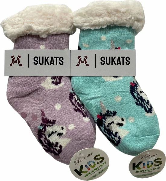 Sukats® Kinder Huissokken - 2 Paar Homesocks - Maat 24-27 - Kids - Huissokken Kinderen - Jongens En Meisjes - Kindersokken 3 Sukats® Kinder Huissokken - 2 Paar Homesocks - Maat 24-27 - Kids - Huissokken Kinderen - Jongens En Meisjes - Kindersokken
