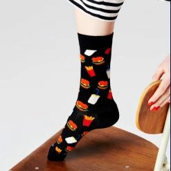Happy Socks Sokken Met Print Hamburger Sock - Maat 36-40 -Beenmode Verkoop 550x604 2