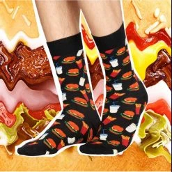 Happy Socks Sokken Met Print Hamburger Sock - Maat 36-40 -Beenmode Verkoop 550x604 3