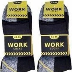 Merkloos Work Werk Sokken Laag Model 10 Pak Zwart Maat 43-46