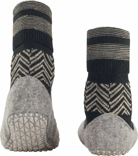 FALKE Cosyshoe Herringbone Slofsok Lang Met Patroon Met Anti-slip Noppen Gestreept Maagdelijke Wol Zwart Dames Sokken - Maat 41-42 8 FALKE Cosyshoe Herringbone Slofsok Lang Met Patroon Met Anti-slip Noppen Gestreept Maagdelijke Wol Zwart Dames Sokken - Maat 41-42 - Afbeelding 6