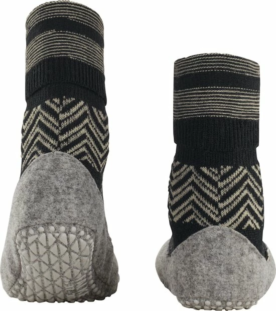 FALKE Cosyshoe Herringbone Slofsok Lang Met Patroon Met Anti-slip Noppen Gestreept Maagdelijke Wol Zwart Dames Sokken - Maat 41-42 4 FALKE Cosyshoe Herringbone Slofsok Lang Met Patroon Met Anti-slip Noppen Gestreept Maagdelijke Wol Zwart Dames Sokken - Maat 41-42 - Afbeelding 2