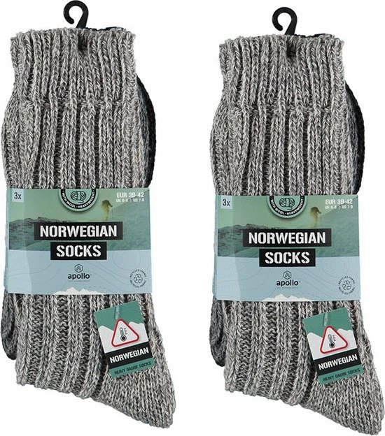 Apollo Noorse Wollen Sokken Assorti Kleuren Maat 39/42 4 Apollo Noorse Wollen Sokken Assorti Kleuren Maat 39/42 - Afbeelding 2