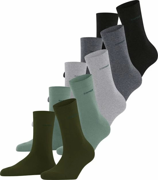 Esprit Solid-Mix 5 Pack Versterkte Zonder Met Patroon Ademend Dun Eenkleurig Duurzaam Biologisch Katoen Multipack Veelkleurig Dames Sokken - Maat 36-41 3 Esprit Solid-Mix 5 Pack Versterkte Zonder Met Patroon Ademend Dun Eenkleurig Duurzaam Biologisch Katoen Multipack Veelkleurig Dames Sokken - Maat 36-41