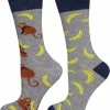 Merkloos Vrolijke Sokken Aap Banaan Twee Verschillende Sokken Maat 40-45