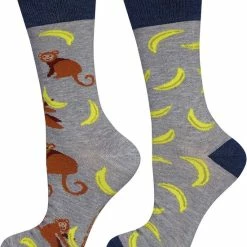 Merkloos Vrolijke Sokken Aap Banaan Twee Verschillende Sokken Maat 40-45