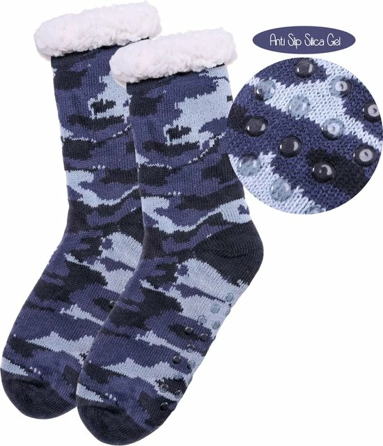 JAXY - Huissokken Dames - Verwarmde Sokken - Anti Slip Sokken - Huissokken - Bedsokken - Warme Sokken - Kerstcadeau Voor Vrouwen - Thermosokken - Dikke Sokken - Fluffy Sokken - Kerstsokken Dames En Heren - Camouflage Blauw 5 JAXY - Huissokken Dames - Verwarmde Sokken - Anti Slip Sokken - Huissokken - Bedsokken - Warme Sokken - Kerstcadeau Voor Vrouwen - Thermosokken - Dikke Sokken - Fluffy Sokken - Kerstsokken Dames En Heren - Camouflage Blauw - Afbeelding 3