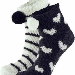 Lage Bedsokken Dames | Zwart|Wit | One Size | Winter Sokken | Bedsokken Dames Maat 39 42 | Fluffy Sokken | Warme Sokken | Bedsokken | Fleece Sokken Slaapsokken | Warme Sokken Dames | Apollo