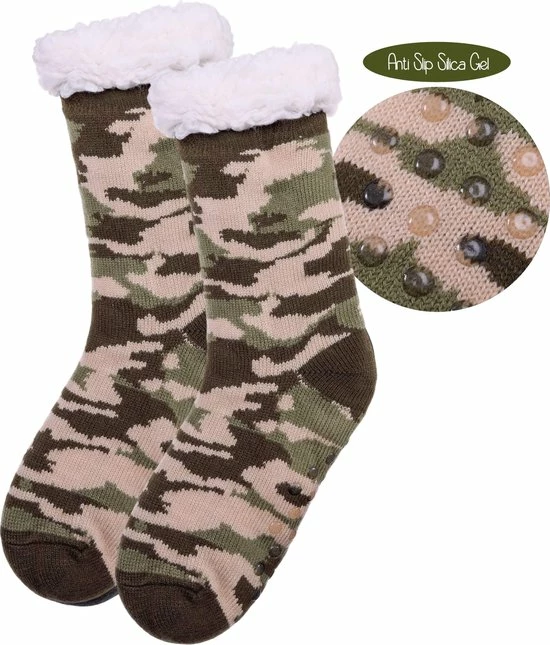 JAXY - Huissokken Dames - Verwarmde Sokken - Anti Slip Sokken - Huissokken - Bedsokken - Warme Sokken - Kerstcadeau Voor Vrouwen - Thermosokken - Dikke Sokken - Fluffy Sokken - Kerstsokken Dames En Heren - Camouflage Groen 9 JAXY - Huissokken Dames - Verwarmde Sokken - Anti Slip Sokken - Huissokken - Bedsokken - Warme Sokken - Kerstcadeau Voor Vrouwen - Thermosokken - Dikke Sokken - Fluffy Sokken - Kerstsokken Dames En Heren - Camouflage Groen - Afbeelding 7