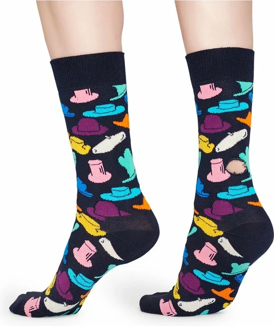 Happy Socks Hats Sok | Maat 41 -46 | Zwart Met Geel En Turqouise | HAT01-6500 4 Happy Socks Hats Sok | Maat 41 -46 | Zwart Met Geel En Turqouise | HAT01-6500 - Afbeelding 2