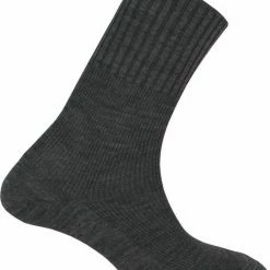 Basset - Wollen Sokken - Zonder Elastiek En Met Breed Boord - Diabetes Sokken - Grijs - 41/43