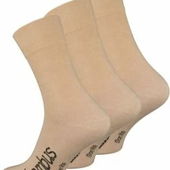 Vincent Creation Bamboe Sokken - 3 Paar - Beige - Normale Schachtlengte - Maat 39/42