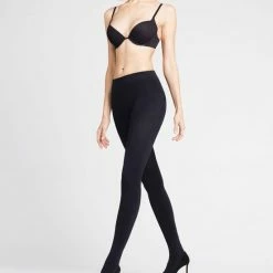 FALKE Warm Deluxe Comfortabel Thermo Elegant Zacht Winter Zonder Motief Effen Ondoorzichtig 80 Denier Zwart Dames Panty - Maat M-L