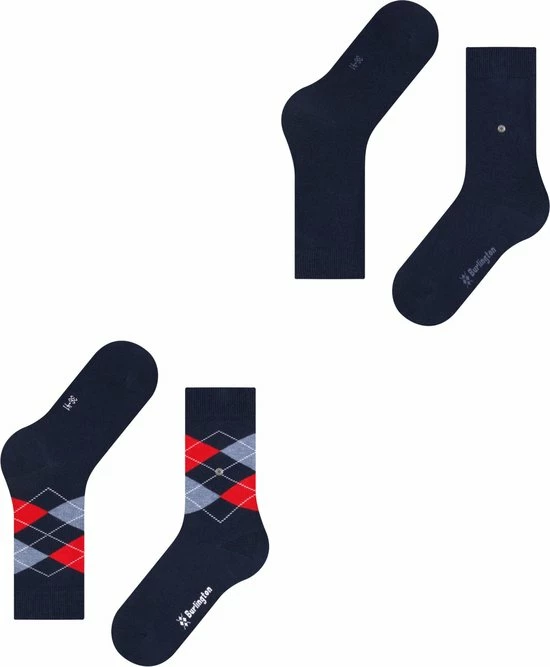 Burlington Everyday Damessokken (2-pack) - Katoen - Marine Blauw En Geruit - Maat: 36-41 12 Burlington Everyday Damessokken (2-pack) - Katoen - Marine Blauw En Geruit - Maat: 36-41 - Afbeelding 10