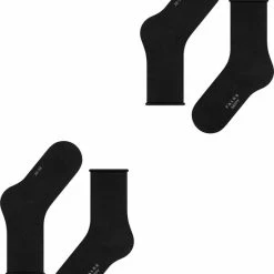 FALKE Happy 2-Pack Zacht Zonder Motief Versterkt Hoogwaardig Mid-rise Robuust Ademend Dekkend Set Katoen Multipack Zwart Dames Sokken - Maat 35-38 -Beenmode Verkoop 550x667 7