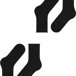 FALKE Happy 2-Pack Zacht Zonder Motief Versterkt Hoogwaardig Mid-rise Robuust Ademend Dekkend Set Katoen Multipack Zwart Dames Sokken - Maat 35-38 -Beenmode Verkoop 550x667 8