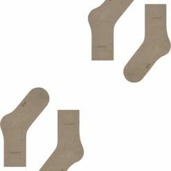 Esprit Uni 2-Pack Zacht Biologisch Zonder Motief Ondoorzichtig Mid-rise Comfortabel Set Katoen Multipack Bruin Dames Sokken - Maat 39-42 -Beenmode Verkoop 550x668 9