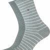 Tommy Hilfiger Damessokken Small Stripe (2-pack) - Uni En Gestreept Katoen - Grijs Melange Met Wit - Maat: 39-42 -Beenmode Verkoop 550x678 1